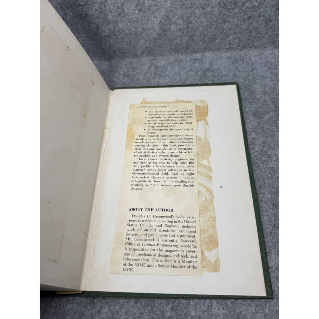 Manual of Electromechanical Devices Douglas C Greenwood 1965 Engineering