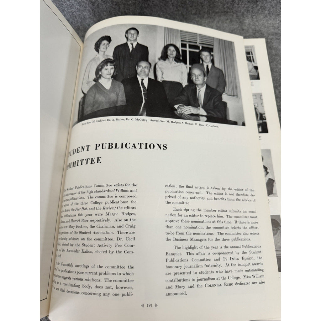 1965 Colonial Echo William & Mary College Yearbook Williamsburg VA HC