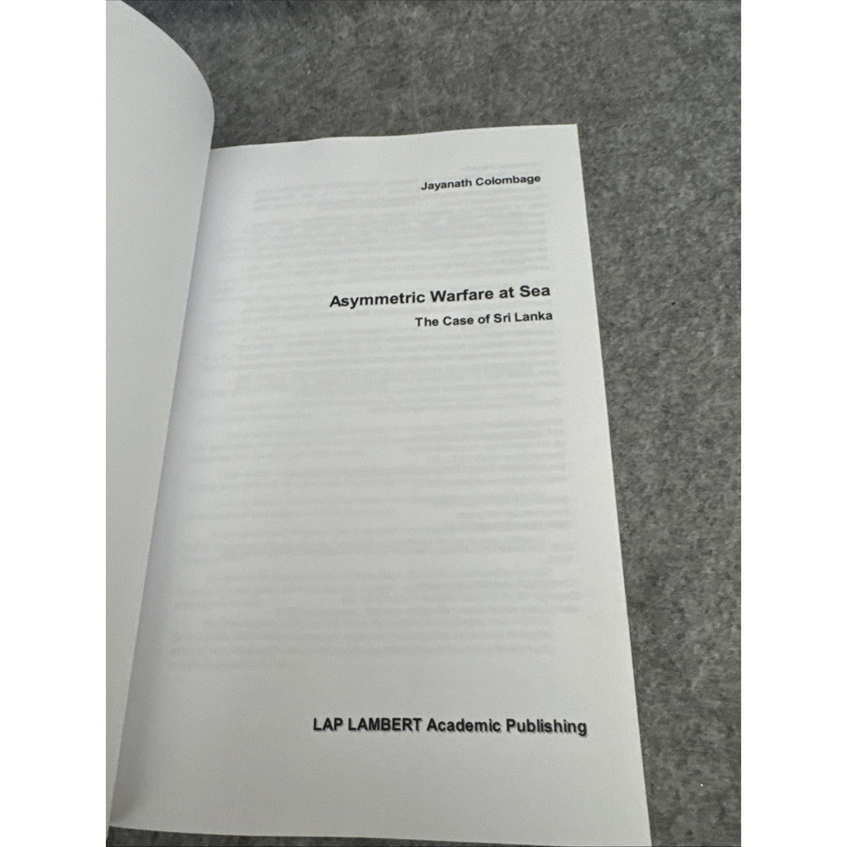 Asymmetric Warfare at Sea by Jayanath Colombage Paperback Book