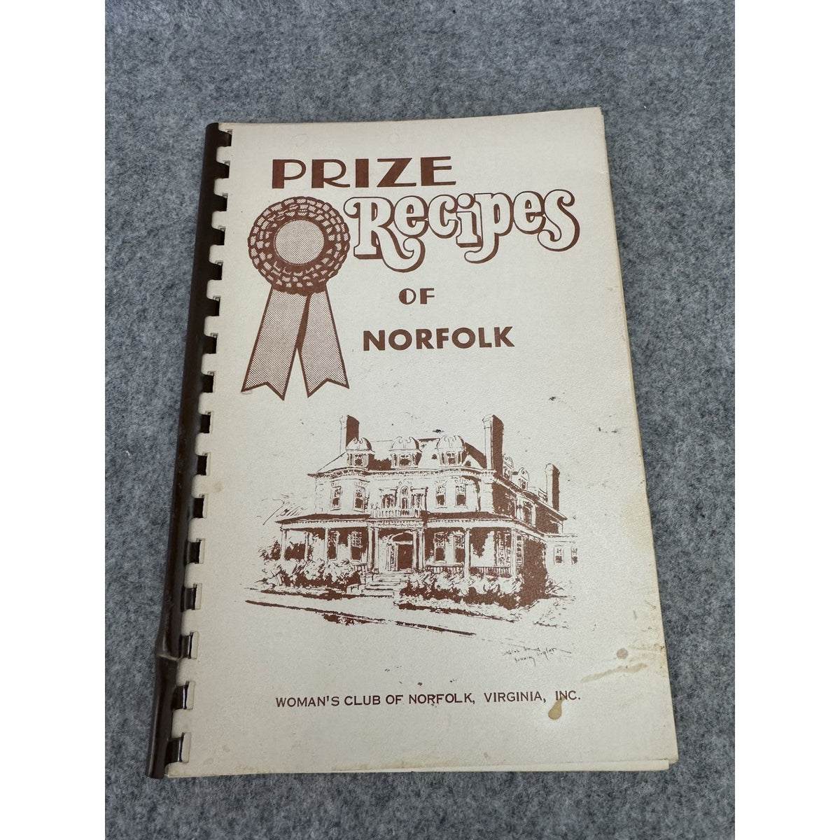 Prize Recipes of Norfolk Virginia Woman’s Club Spiral Cookbook Vintage