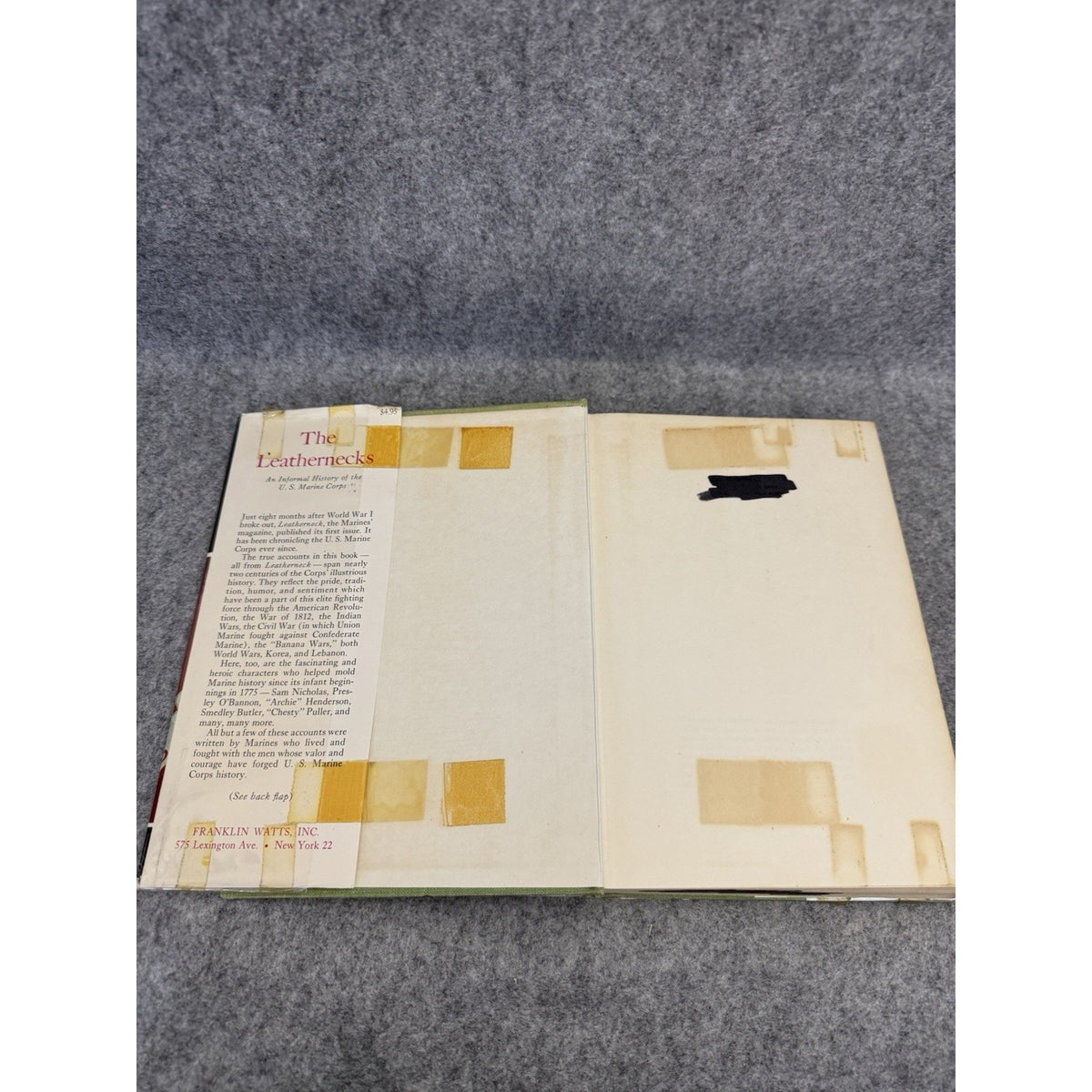 1963 The Leathernecks U.S. Marine Corps History HC DJ 1st Printing