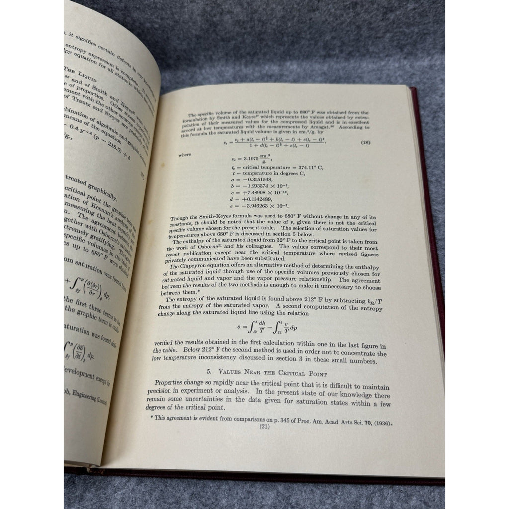 1961 Thermodynamic Properties of Steam Keenan Keyes HC Steam Chart MIT
