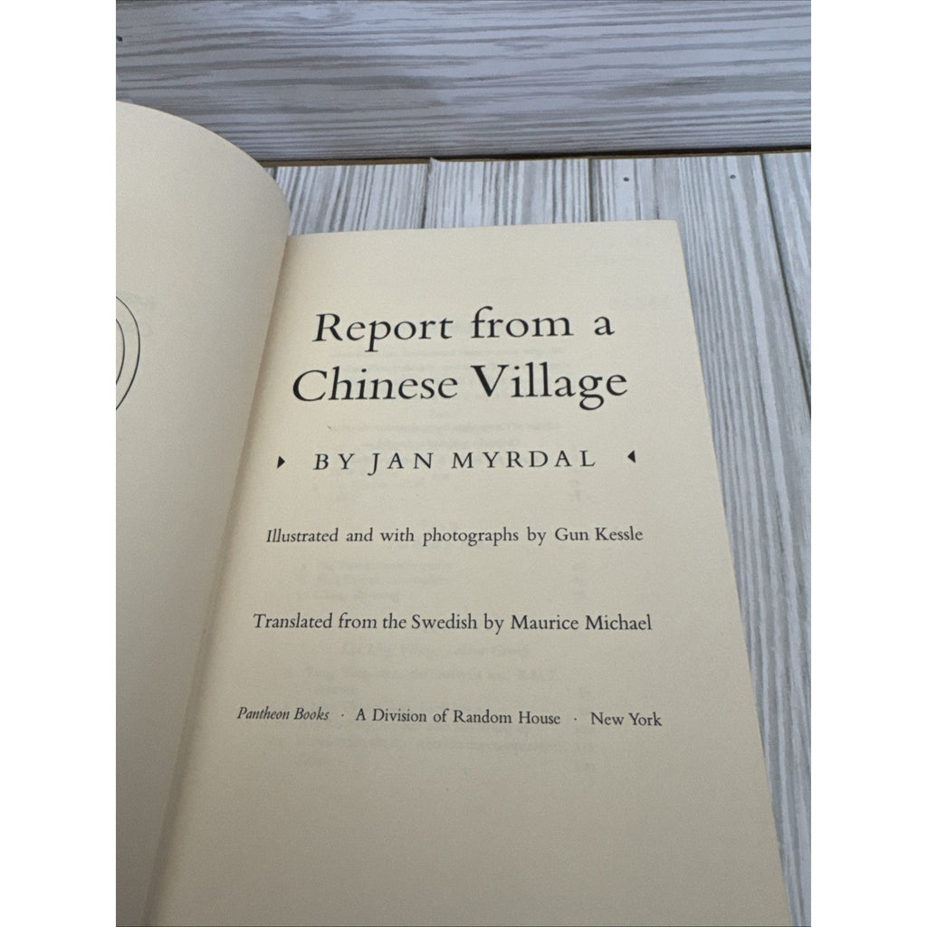 Report from a Chinese Village Hardcover Jan Myrdal