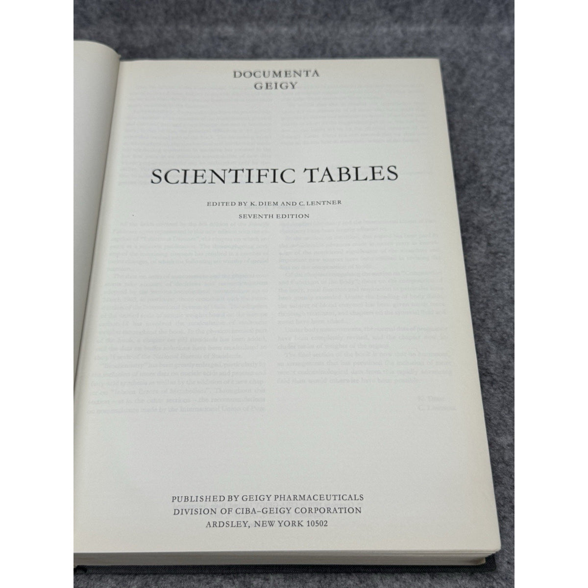 1975 Documenta Geigy Scientific Tables 7th Ed Diem Lentner Medicine Chemistry