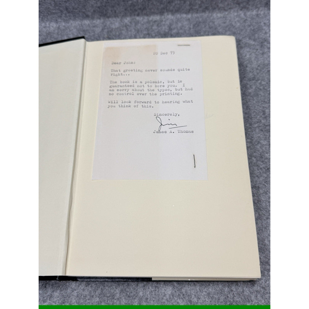 1973 Holy War James A Thomas Signed Inscribed HC DJ w/ Signed Letter 1st