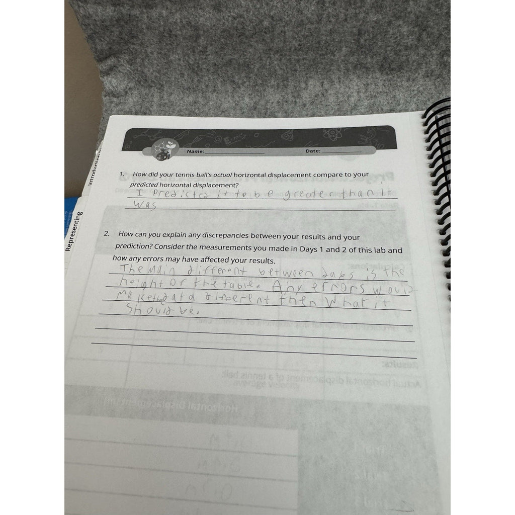 CCA Physics Notebook Spiral Workbook Tabs