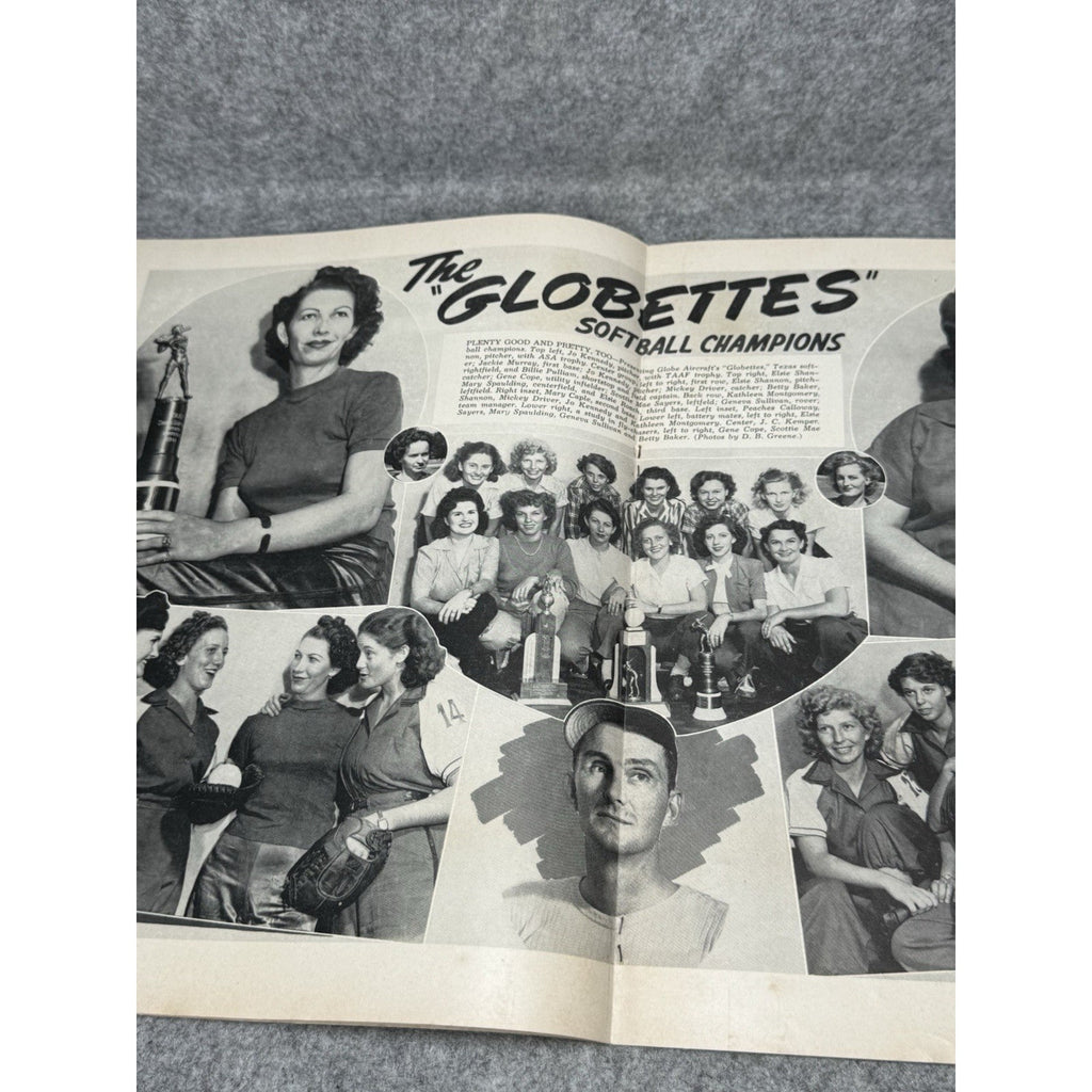 1944 Globe Beam September WWII WASP Women Pilots C-46 P-40 Globettes Softball