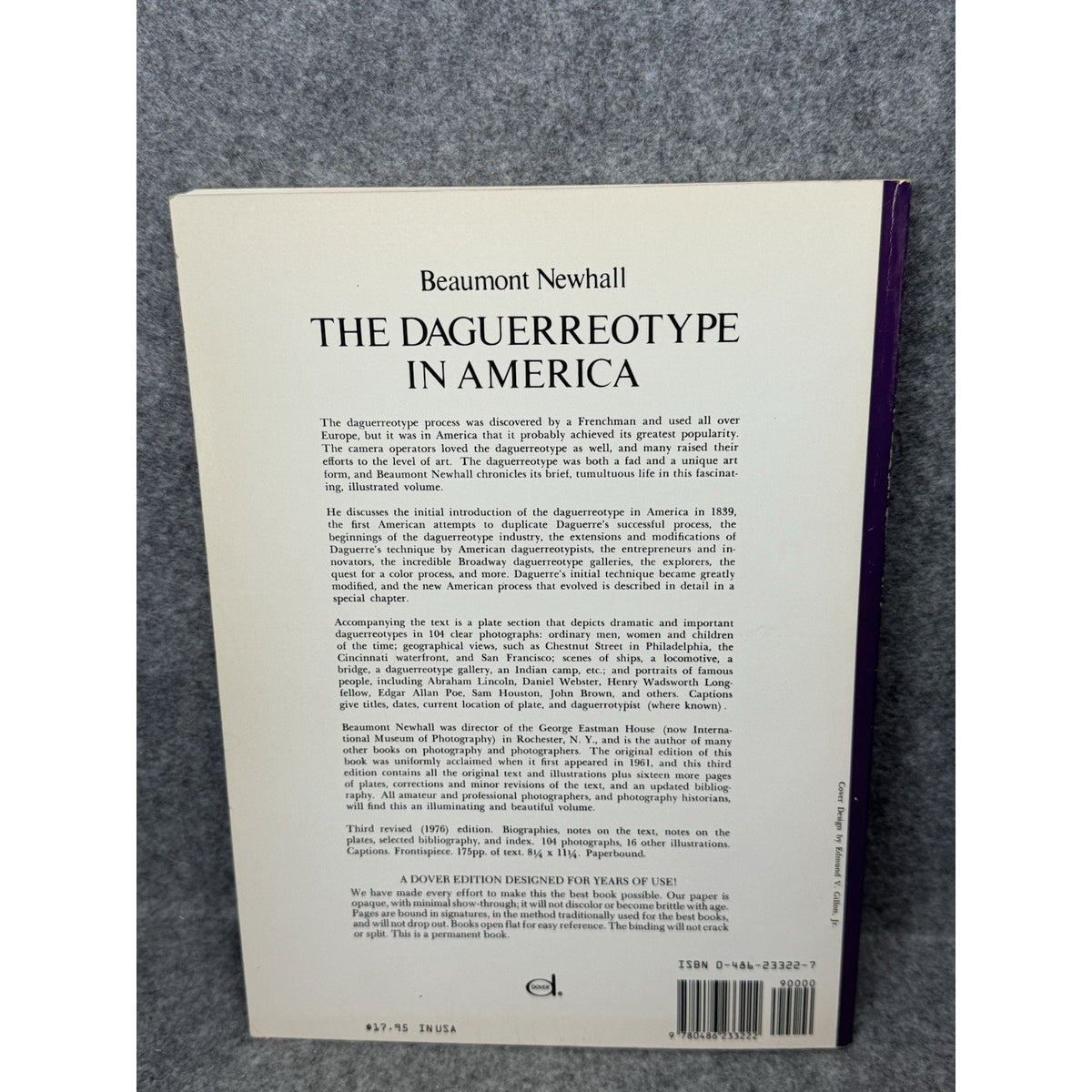 1976 The Daguerreotype in America Beaumont Newhall Photography Softcover