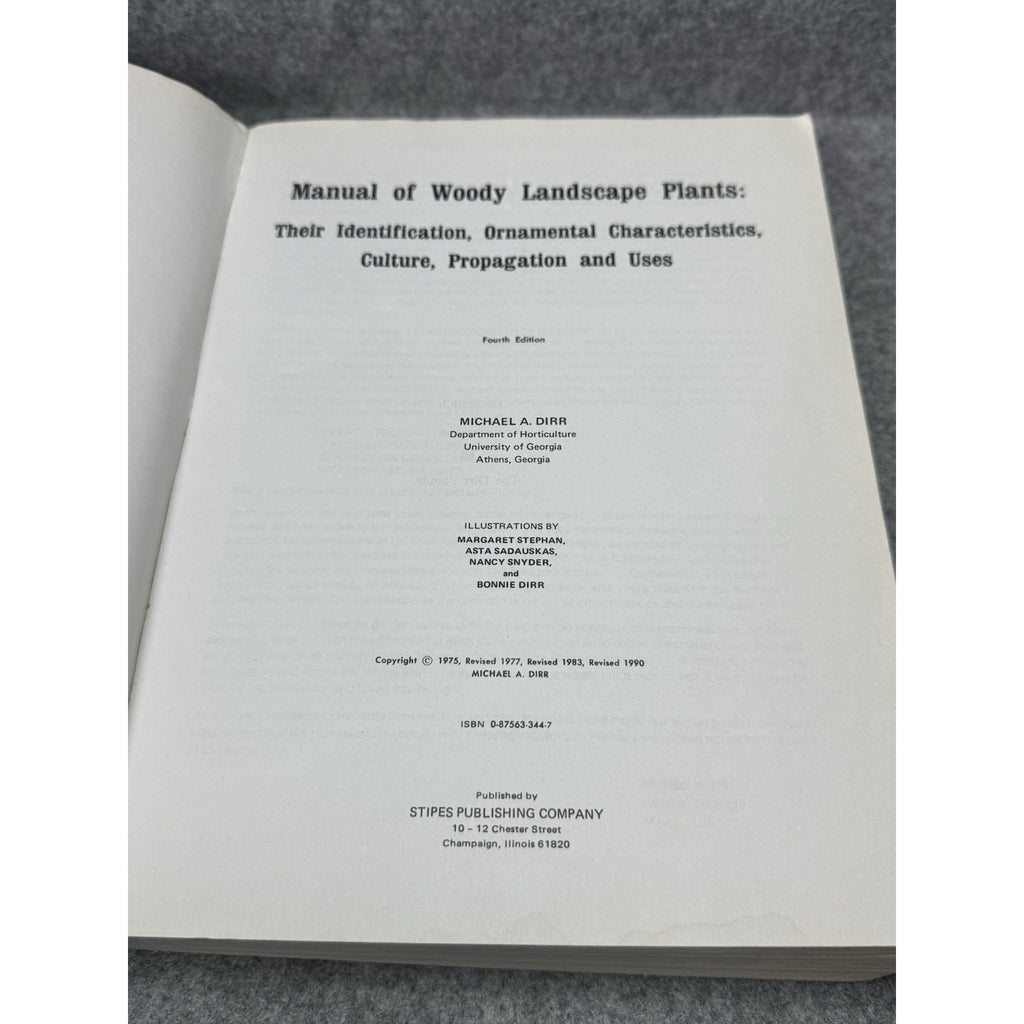 Manual of Woody Landscape Plants Michael A. Dirr 1990 4th Ed Horticulture