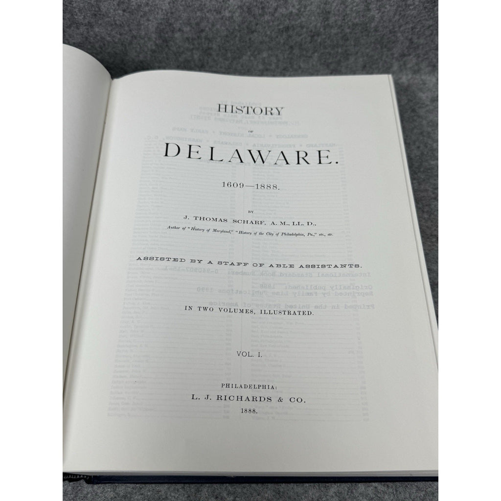 History of Delaware 1609-1888 J Thomas Scharf Vol 1 + Index Genealogy Maps