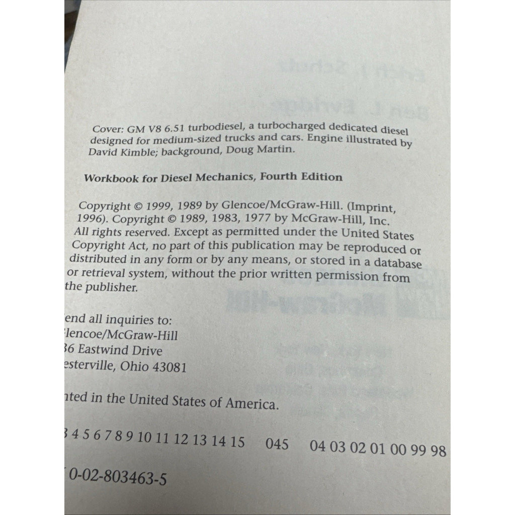 Workbook for Diesel Mechanics, Fourth Edition - Erich J. Schulz / Ben L. Evridge