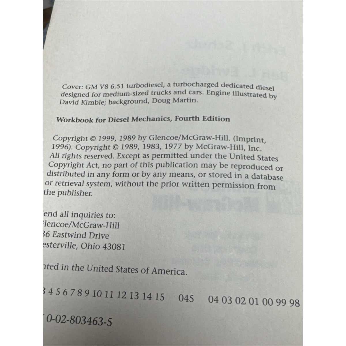 Workbook for Diesel Mechanics, Fourth Edition - Erich J. Schulz / Ben L. Evridge