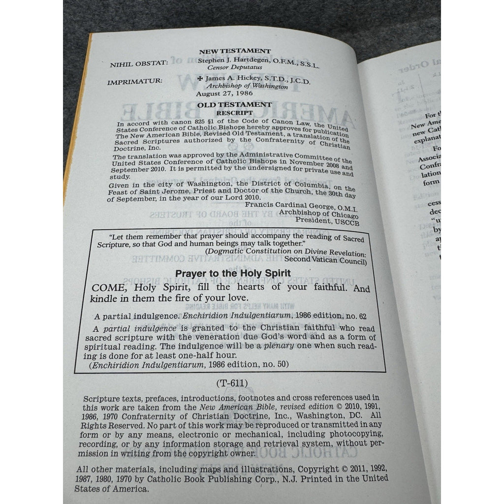 St Joseph New American Bible Revised Edition Large Type Illustrated Hardcover.
