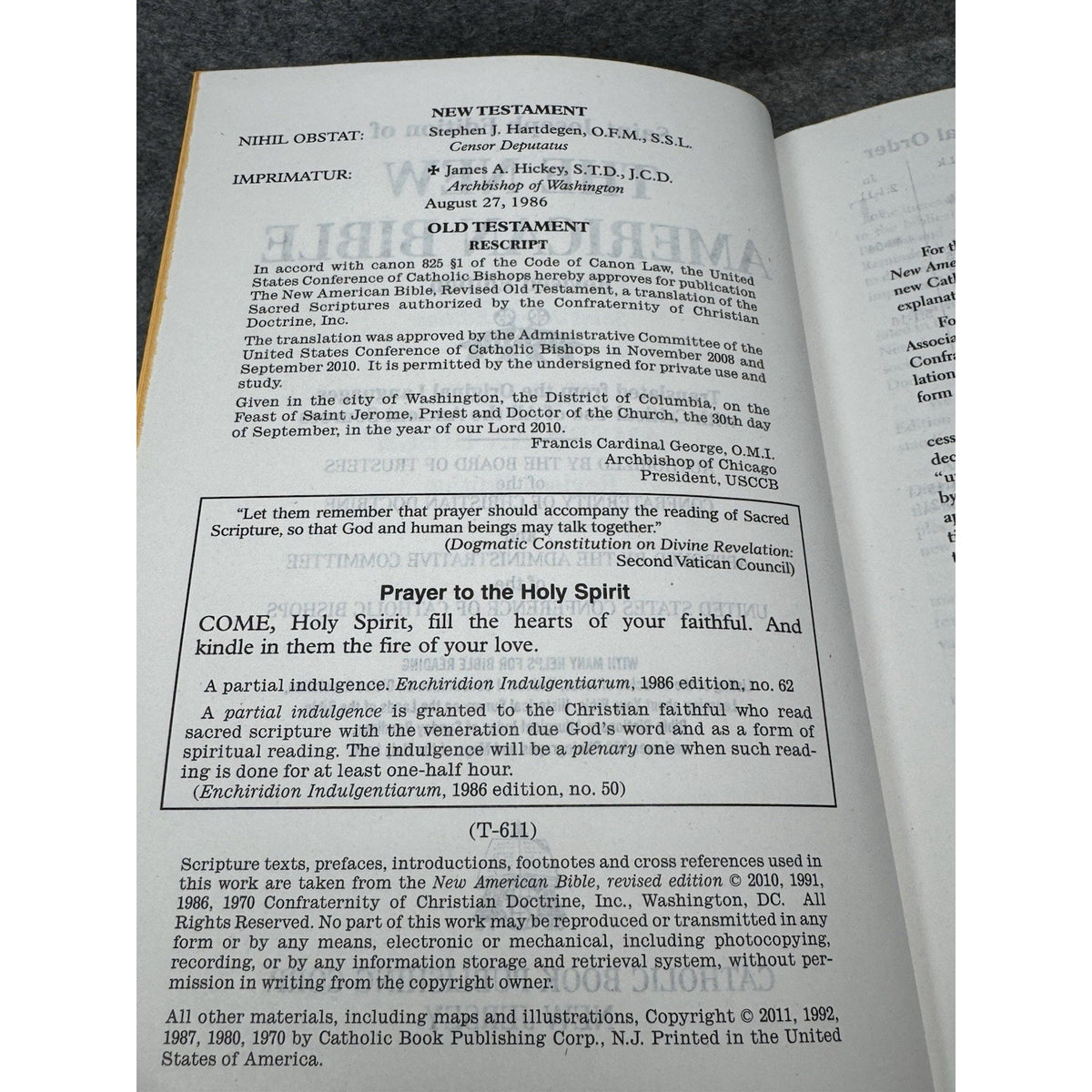 St Joseph New American Bible Revised Edition Large Type Illustrated Hardcover.