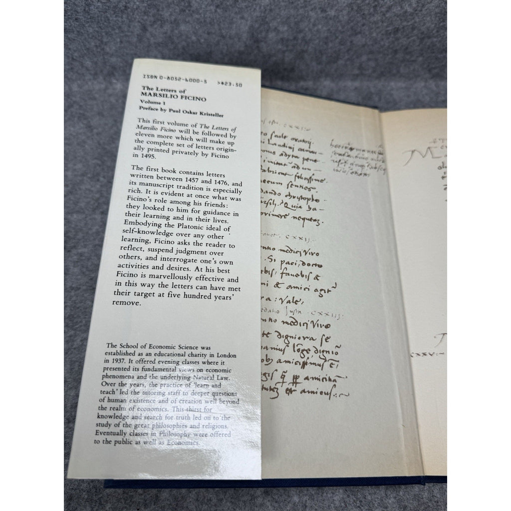 The Letters of Marsilio Ficino Vols 1–3 1985 First American Edition HC DJ