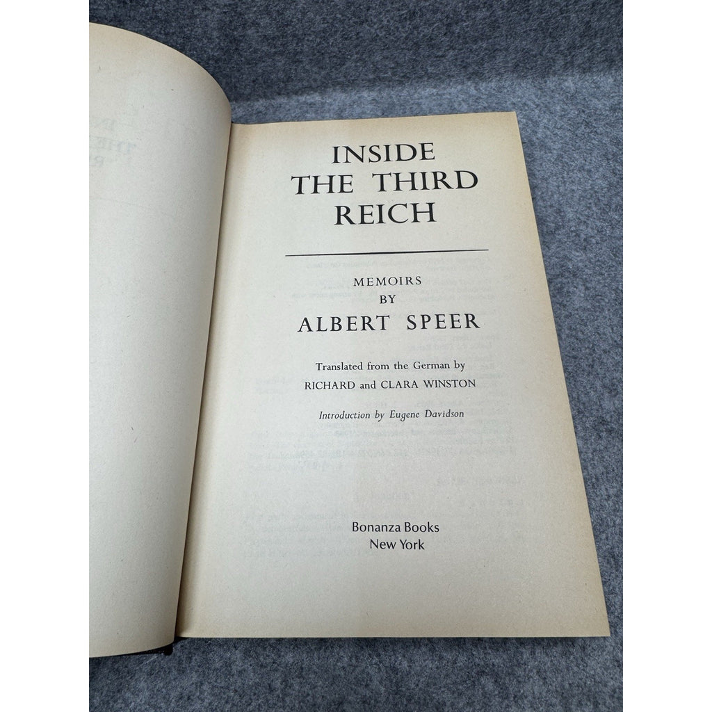 Inside the Third Reich Albert Speer 1982 HC DJ Nazi Germany WWII Memoir