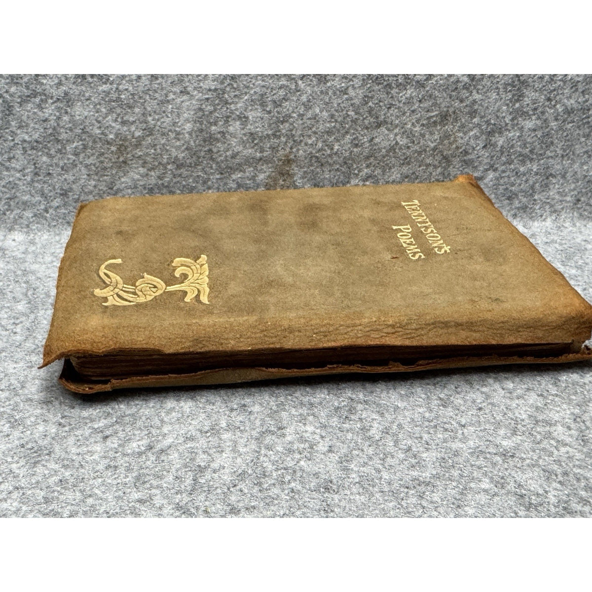 Antique c1900 Tennyson’s Poems Alfred Tennyson Hurst Suede Binding