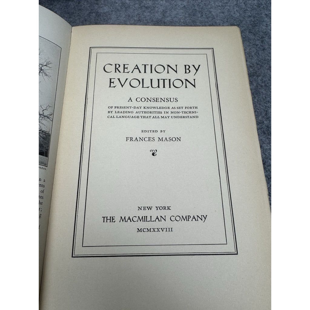 1928 Creation by Evolution Frances Mason First Edition Illustrated Hardcover