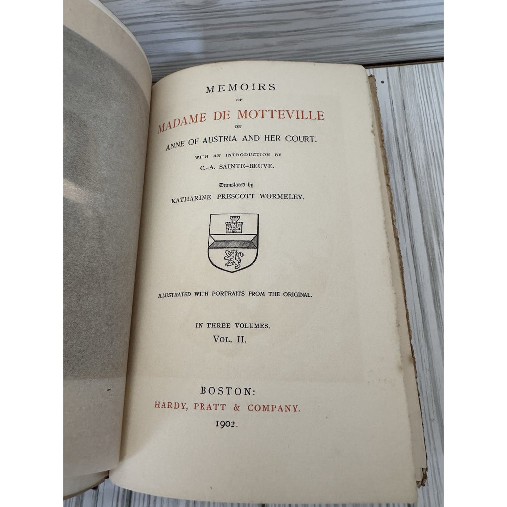 1902 Memoirs Madame de Motteville Vol II Cour de France Limited Ed