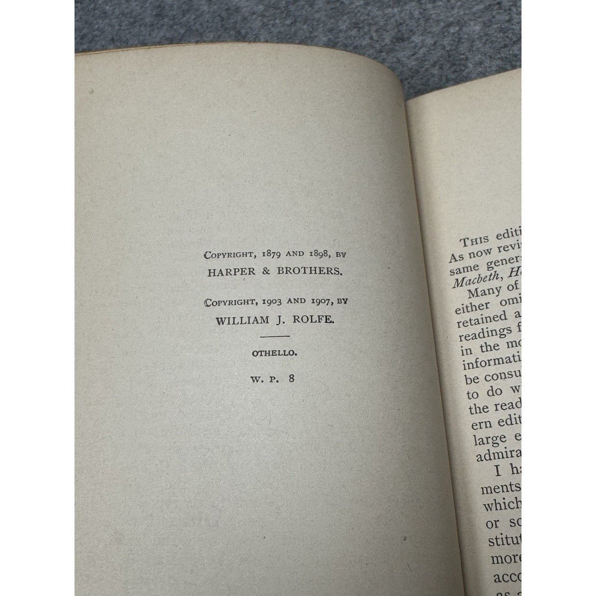 Antique 1907 Shakespeare Othello W.J. Rolfe Illustrated Hardcover Notes