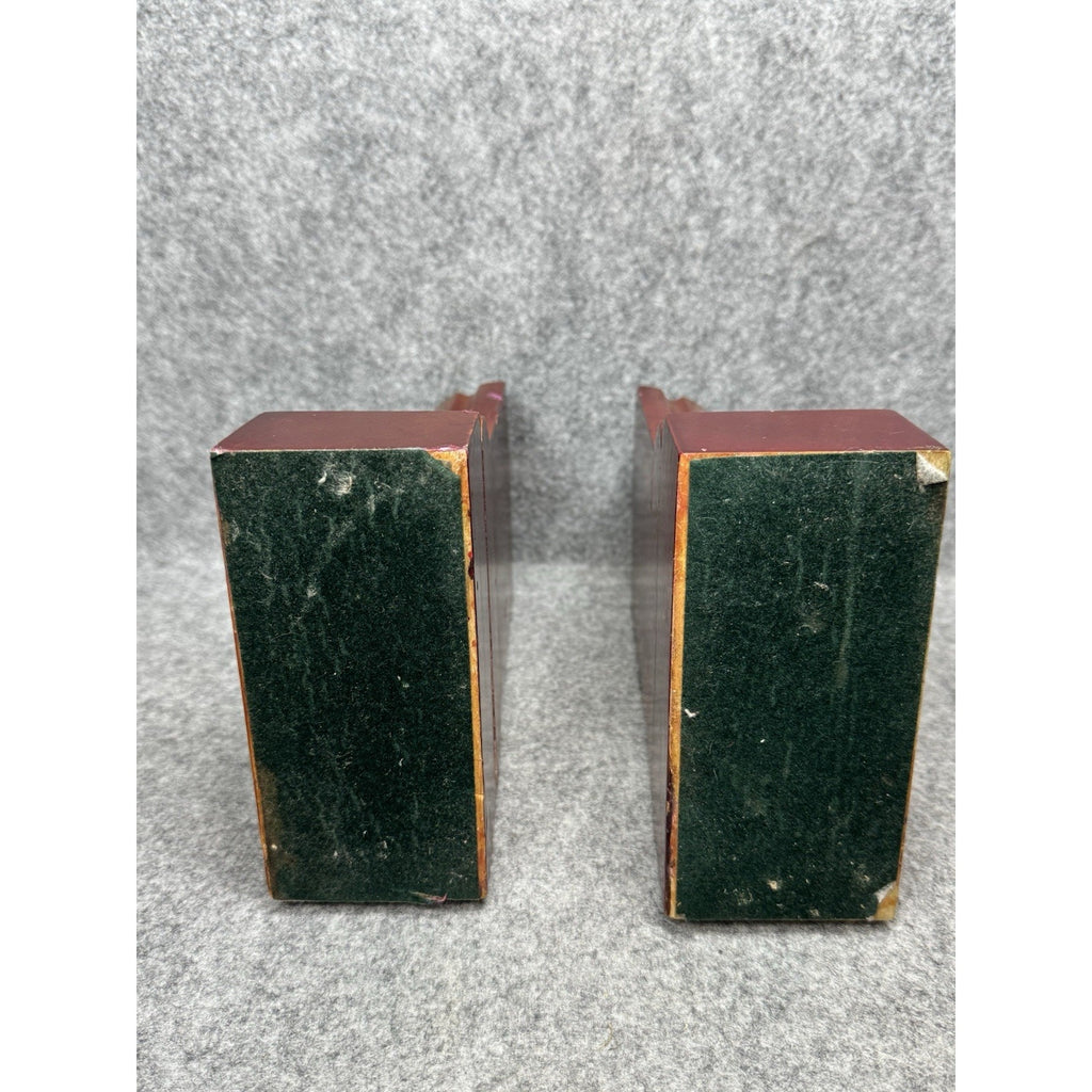 Fluted Column Bookends Pair Classical Pillar Library Office Decor Reddish Brown