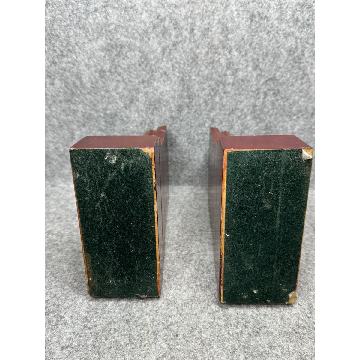 Fluted Column Bookends Pair Classical Pillar Library Office Decor Reddish Brown