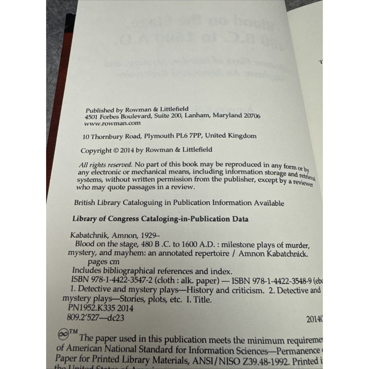 Blood on the Stage, 480 B. C. to 1600 A. D. : Milestone Plays of Murder,...