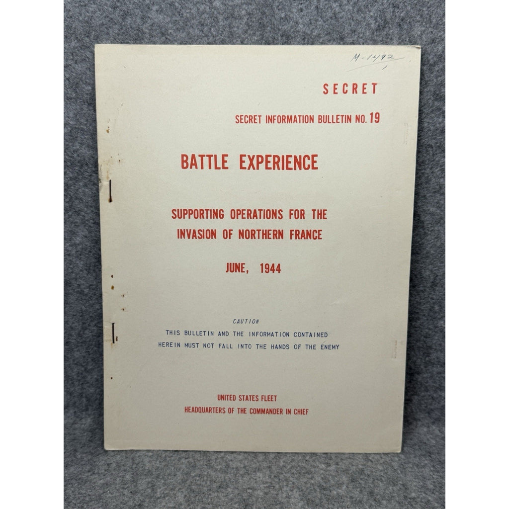 WWII Secret D-Day Intelligence Bulletin No 19 Operation Overlord US Fleet