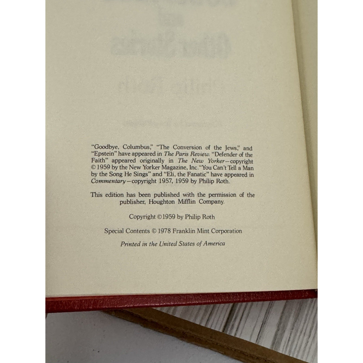 1978 Goodbye Columbus Philip Roth Franklin Library Signed Hardcover Book