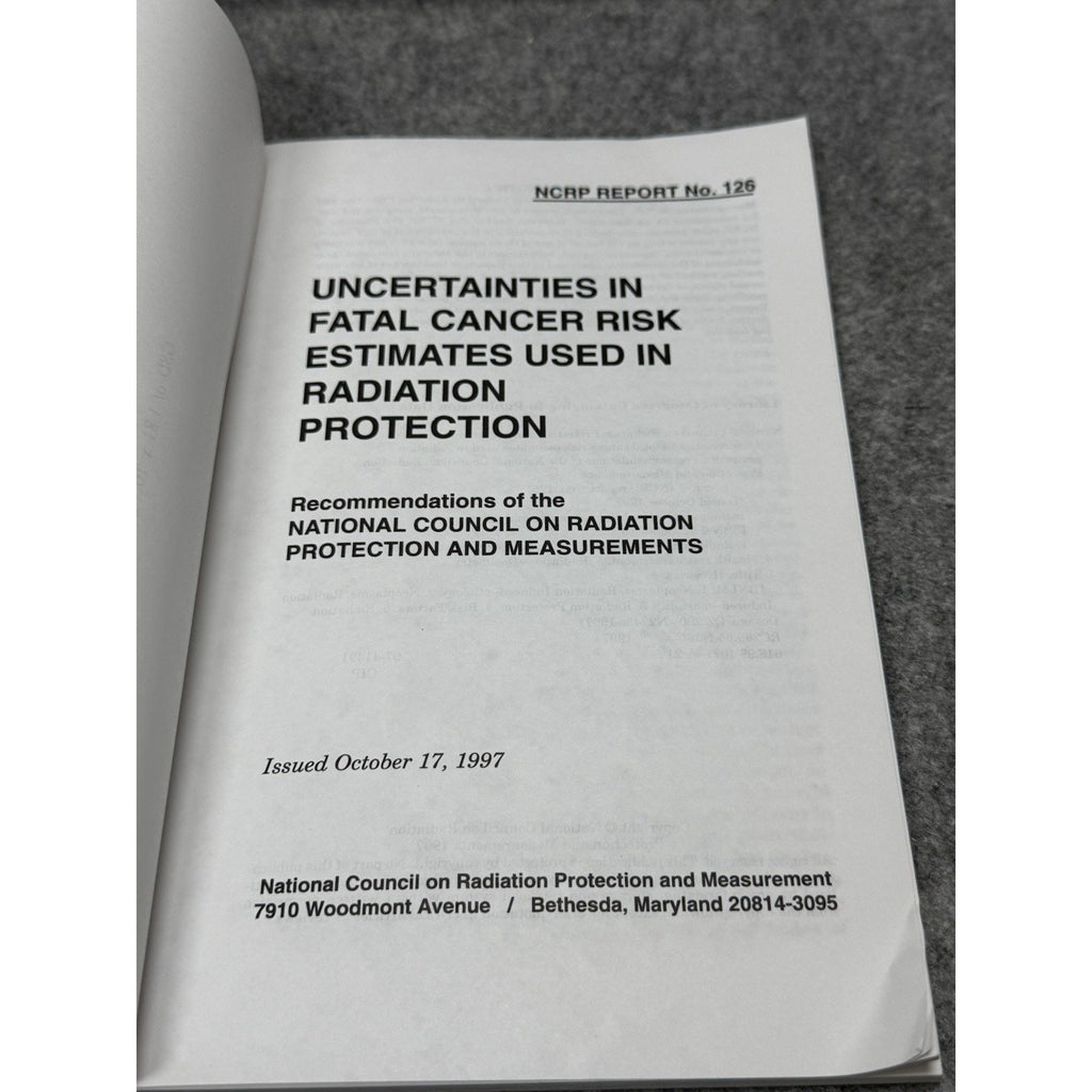 NCRP Report 126 Fatal Cancer Risk Estimates Radiation Protection Dosimetry