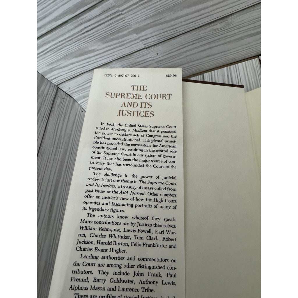 The Supreme Court and Its Justices HC DJ 1987 ABA Journal Essays
