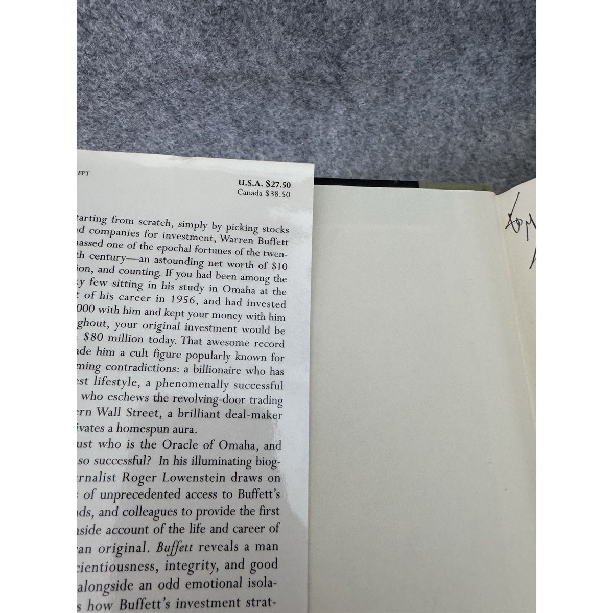 Buffett The Making of an American Capitalist 1995 1st HC DJ