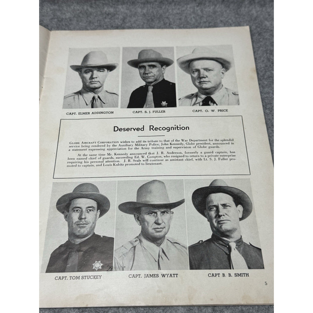 1943 Globe Beam August WWII Aircraft Magazine Fort Worth War Bonds Army Police