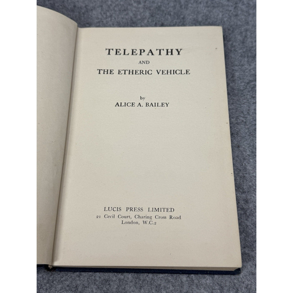 Telepathy Etheric Vehicle Alice A Bailey 1951 Occult Theosophy Hardcover