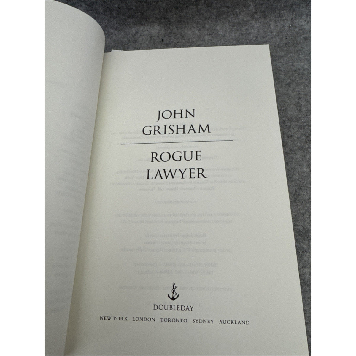 John Grisham Rogue Lawyer Signed First Edition Hardcover Thriller