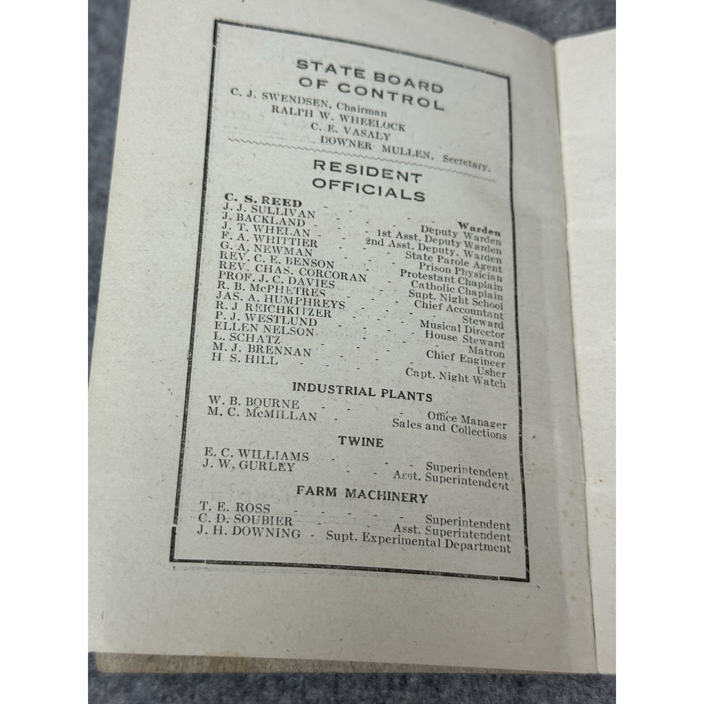 1915 Minnesota State Prison Handbook Stillwater Convict Labor Foldout Maps