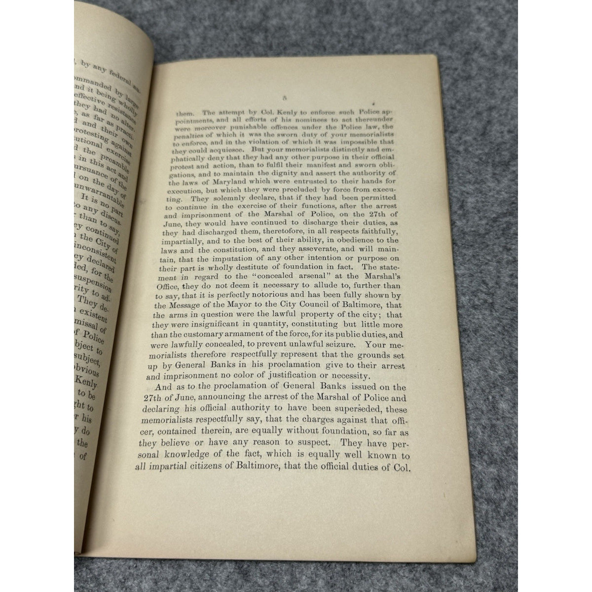 Rare 1861 Civil War Pamphlet Baltimore Police Arrest Fort McHenry Lincoln