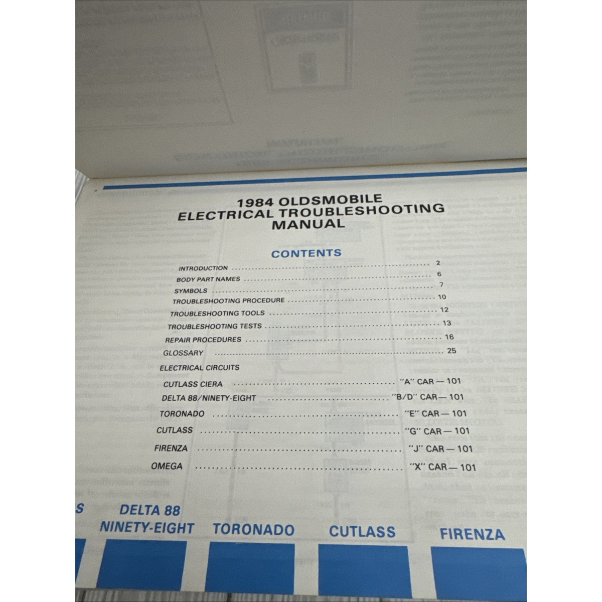 1984 Oldsmobile Electrical Troubleshooting Service Manual - All Series