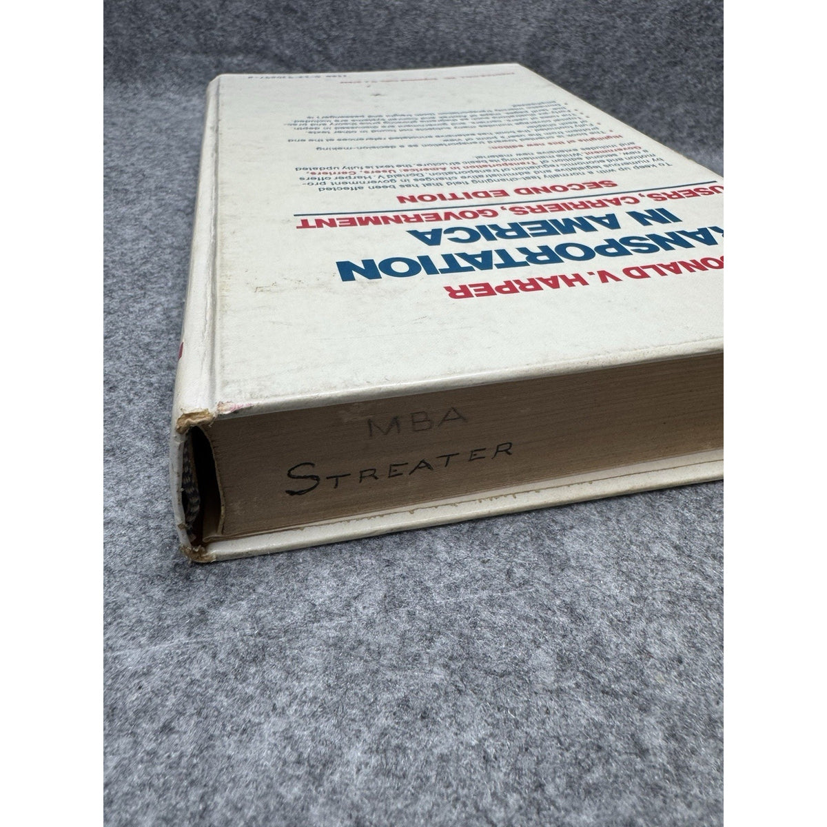 1982 Transportation in America Donald V Harper 2nd Ed Hardcover 1st Printing