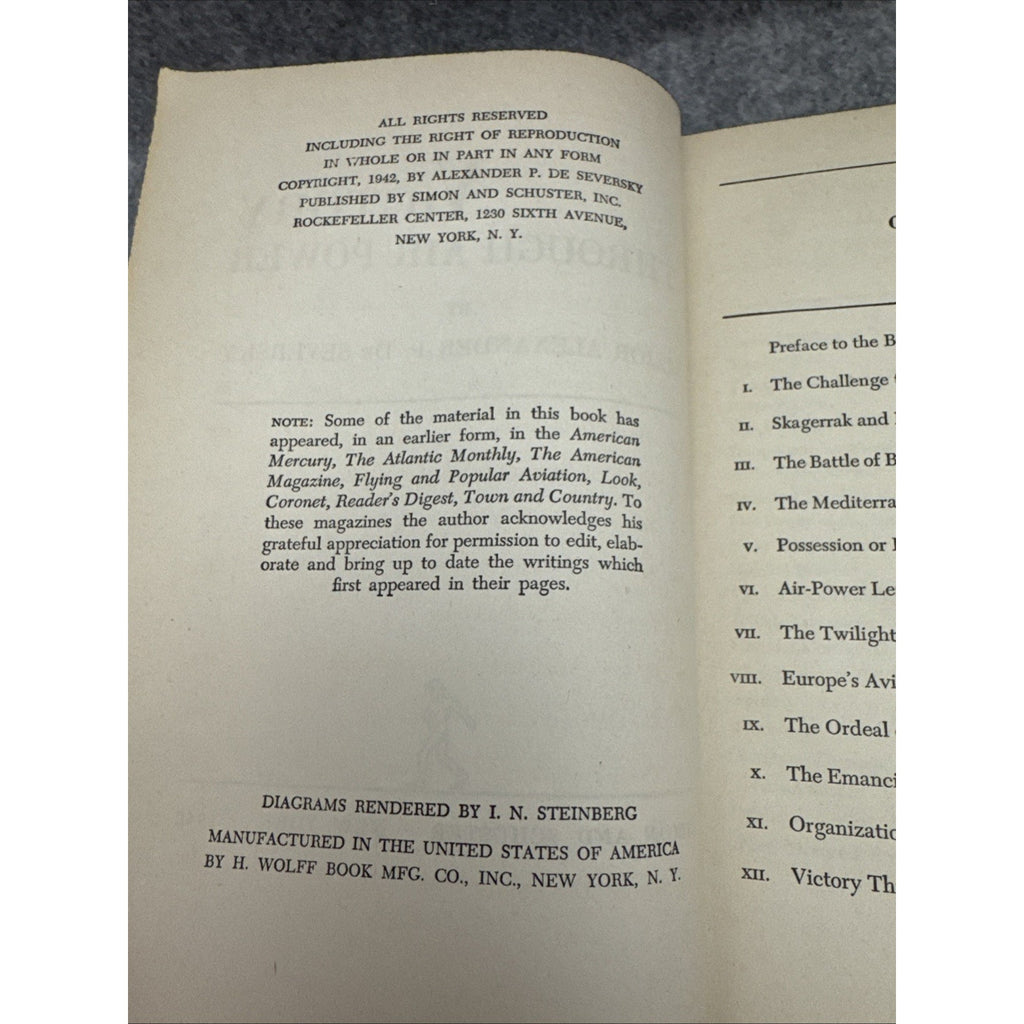 Victory Through Air Power 1942 by Major Alexander P. de Seversky 1942 Hardcover
