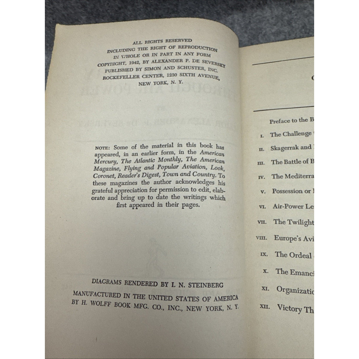 Victory Through Air Power 1942 by Major Alexander P. de Seversky 1942 Hardcover