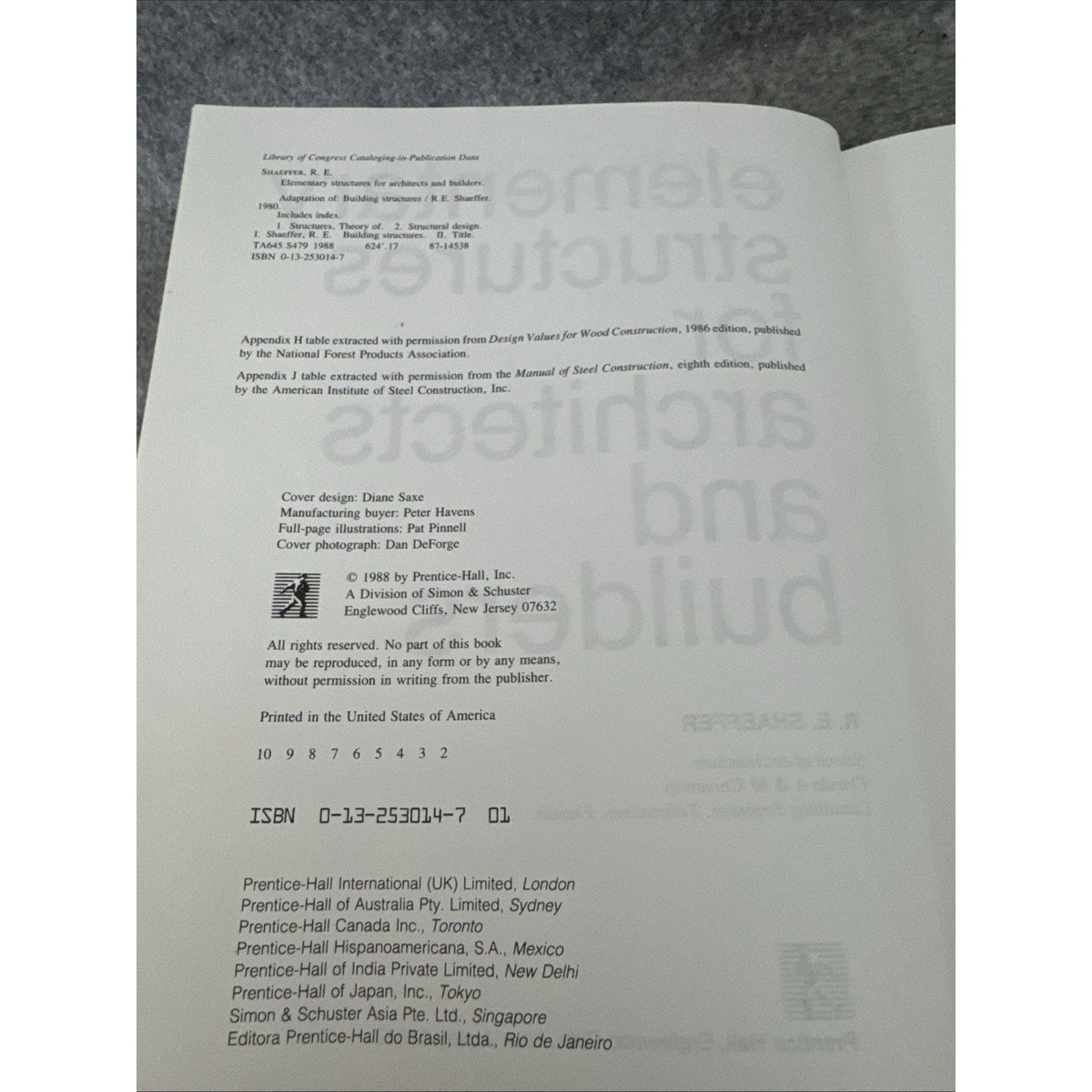 Elementary structures for architects and builders by Shaeffer, R. E, Good Book
