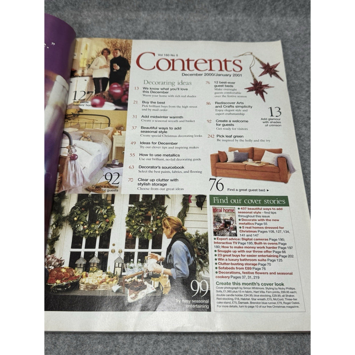 Ideal Home Magazine Dec 2000 Jan 2001 UK Christmas Decorating Interiors