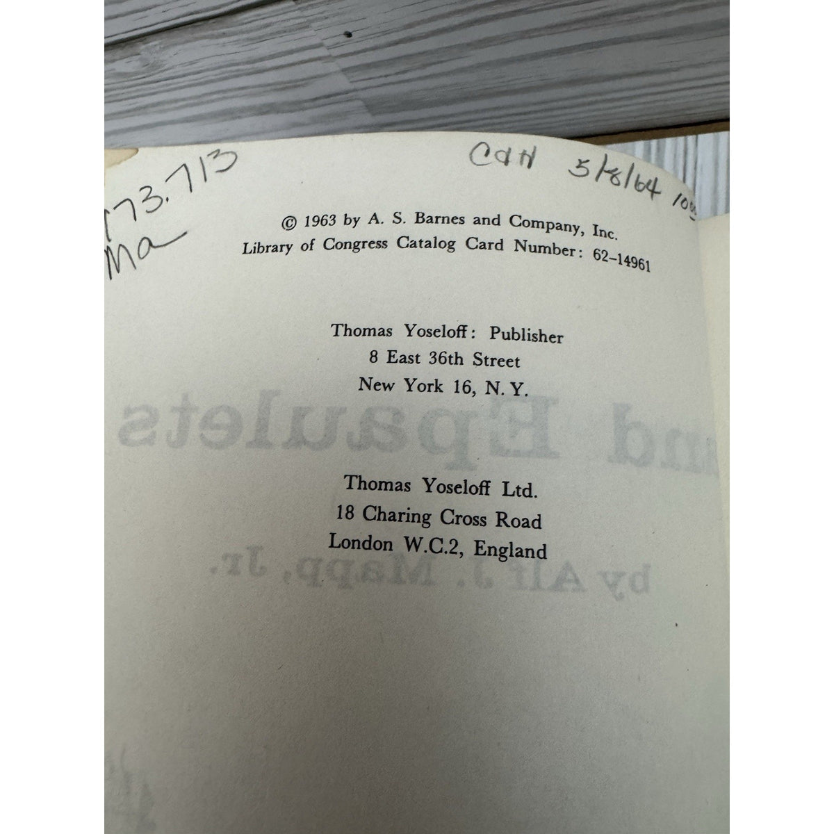 Frock Coats and Epaulets Alf J Mapp Jr 1963 HC/DJ Civil War