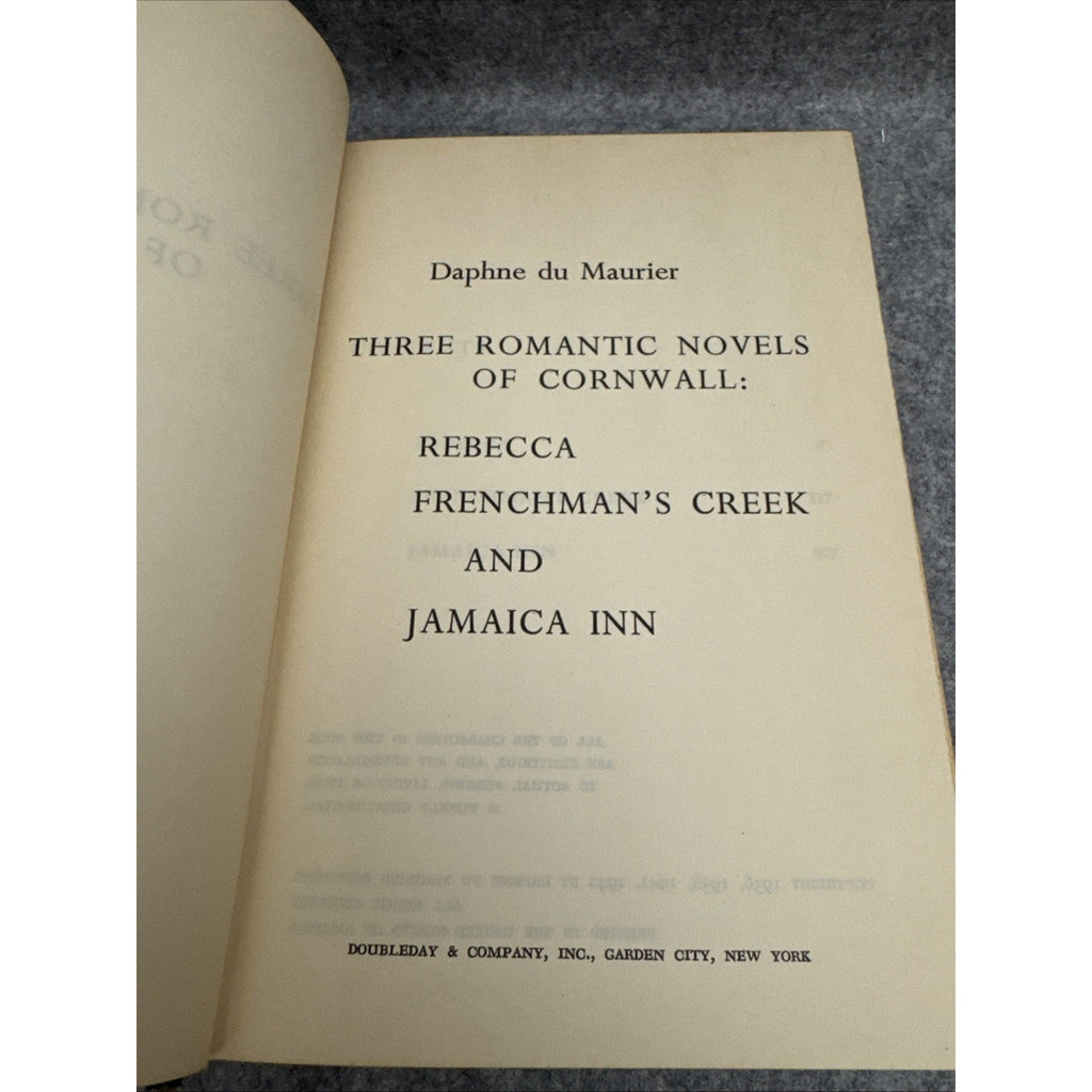Daphne du Maurier 3 Novels of Cornwall HC Rebecca Frenchmans Creek Jamaica Inn