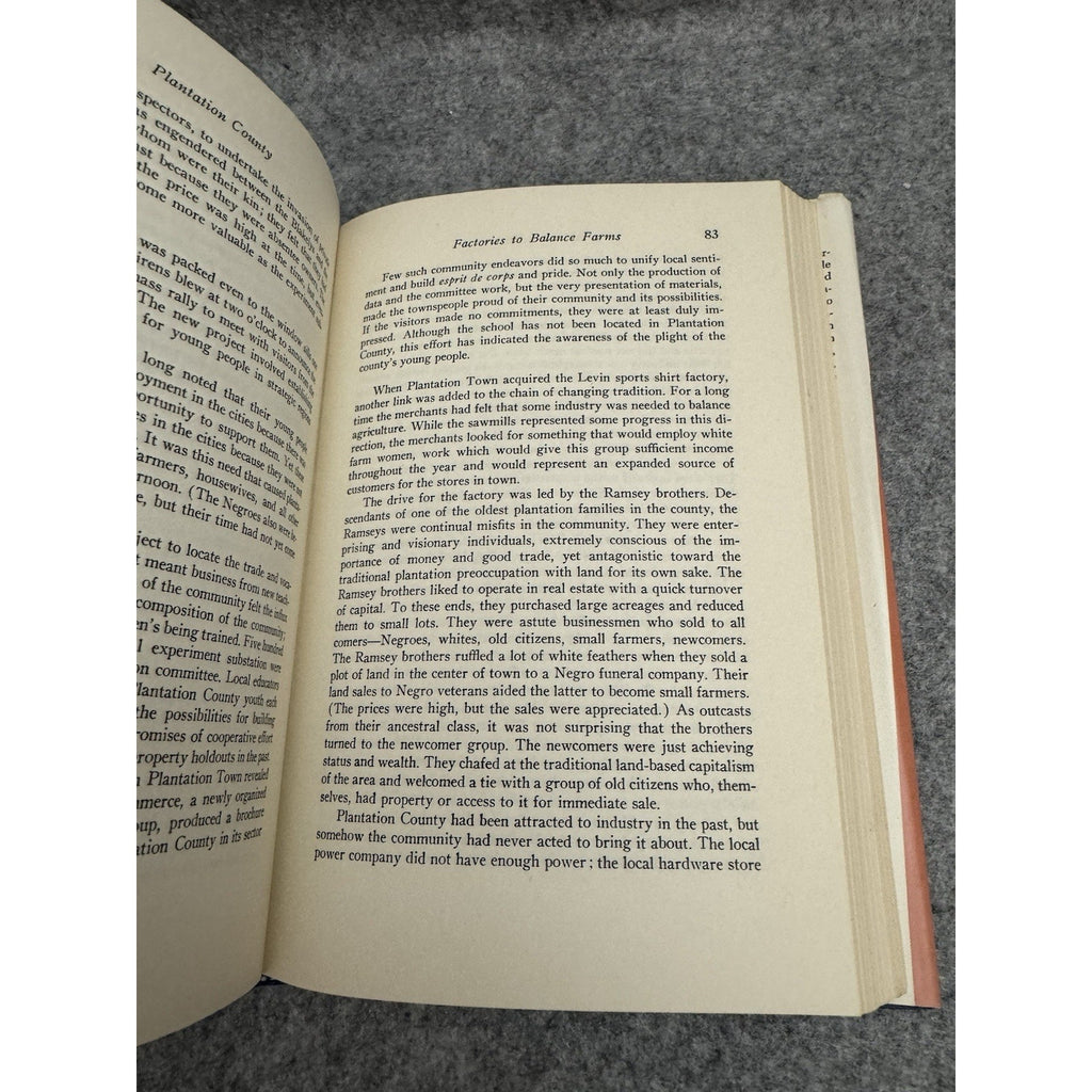 Plantation County Morton Rubin 1951 UNC Press Southern Sociology HC DJ