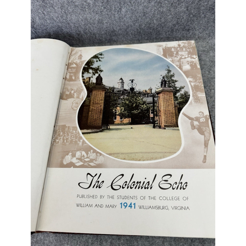 1941 Colonial Echo William & Mary Yearbook Williamsburg VA WWII Era HC