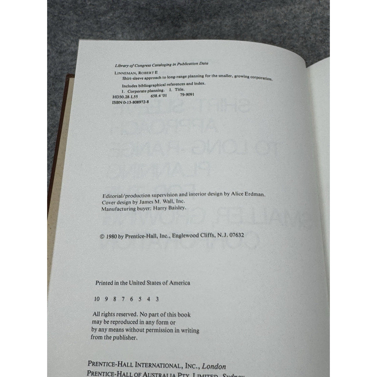 Shirt-Sleeve Approach to Long-Range Planning Linneman Business Hardcover