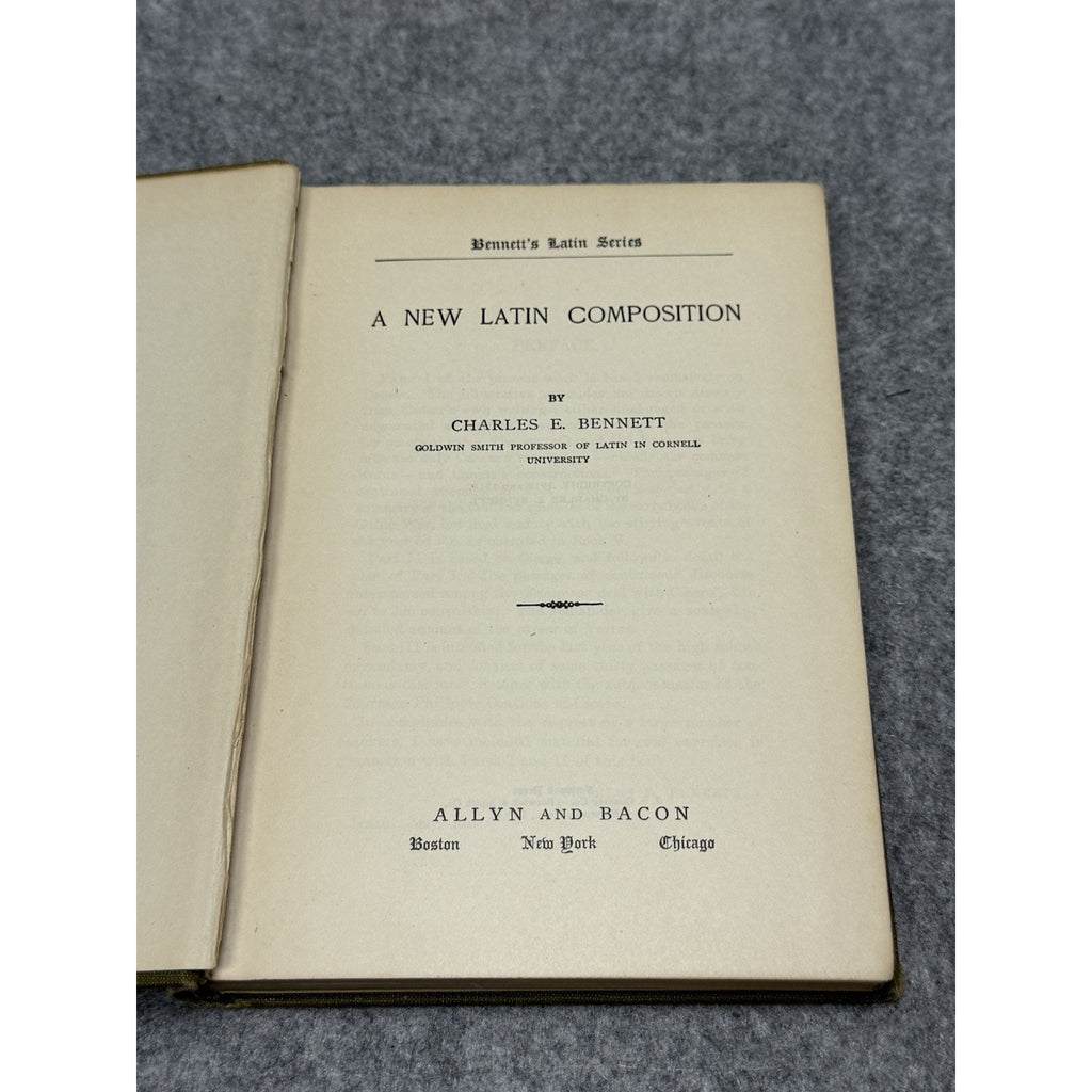 1919 A New Latin Composition Charles E Bennett Latin Grammar Antique Hardcover
