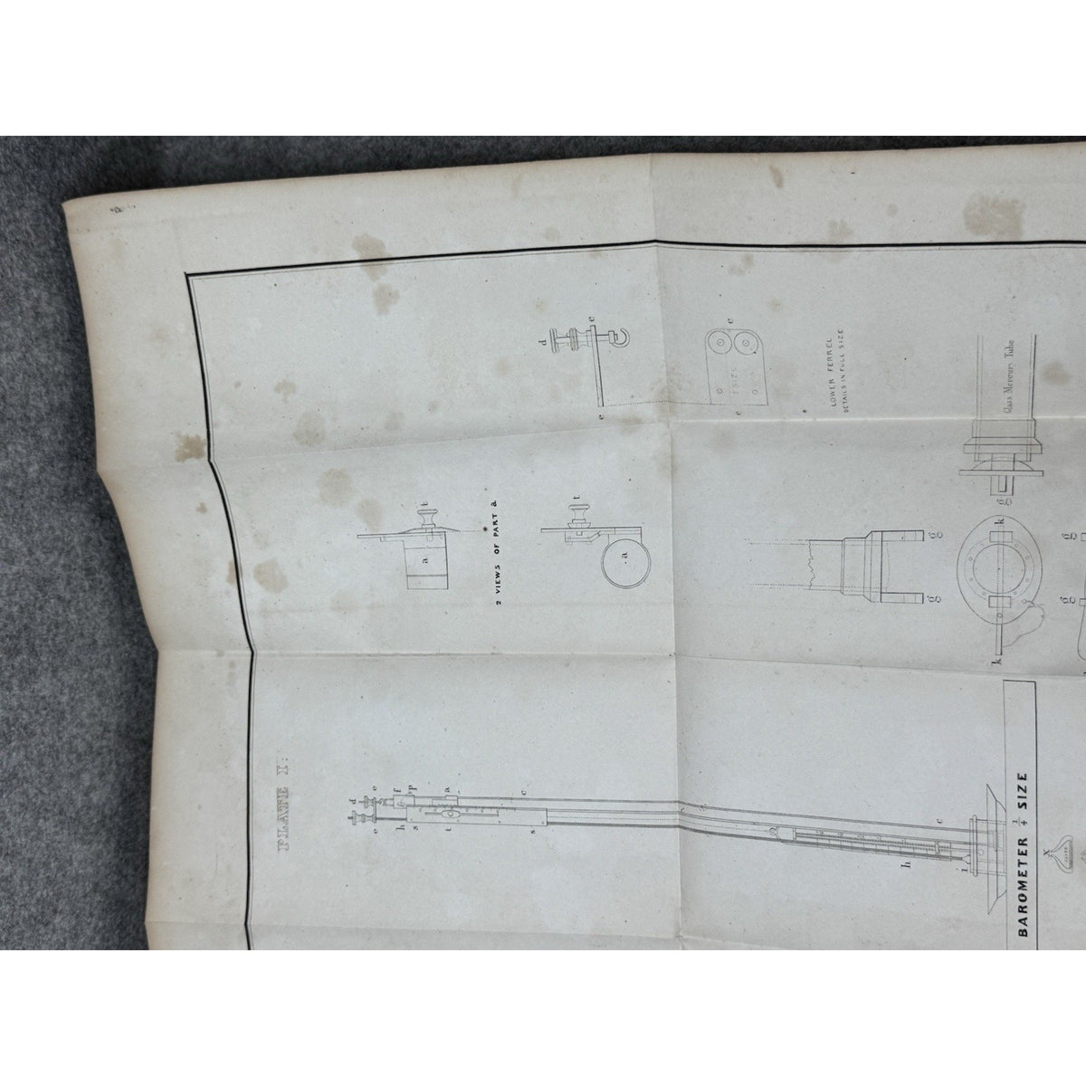 1842 US Senate Hassler Liquid Measures Standards 3 Foldout Plates Treasury